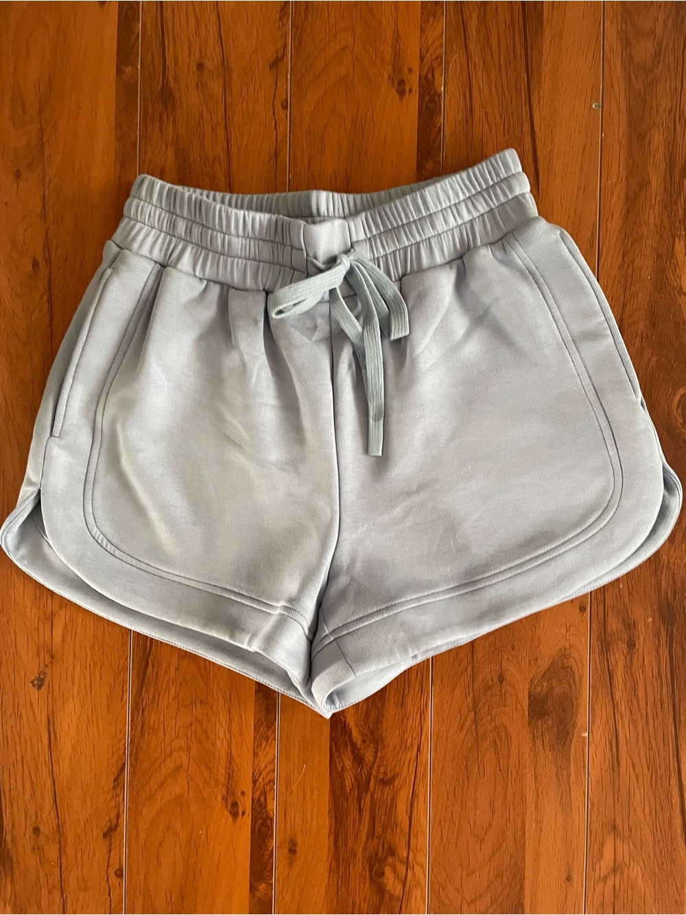 Women's Light Gray Athletic Drawstring Shorts
